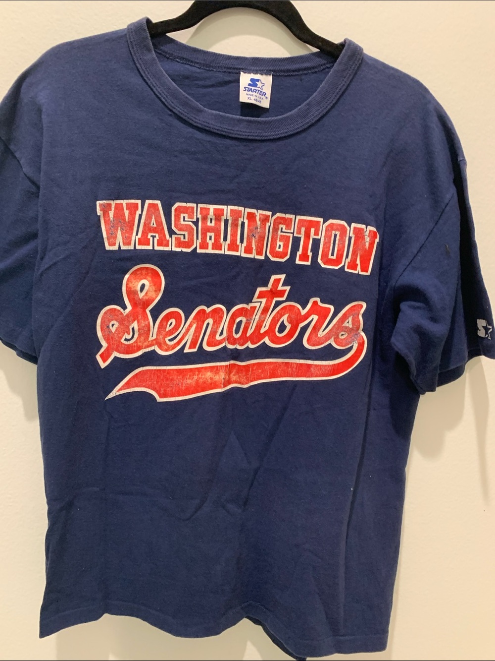 Washington Senators vintage Navy Tee with Red Washington Senators Script
